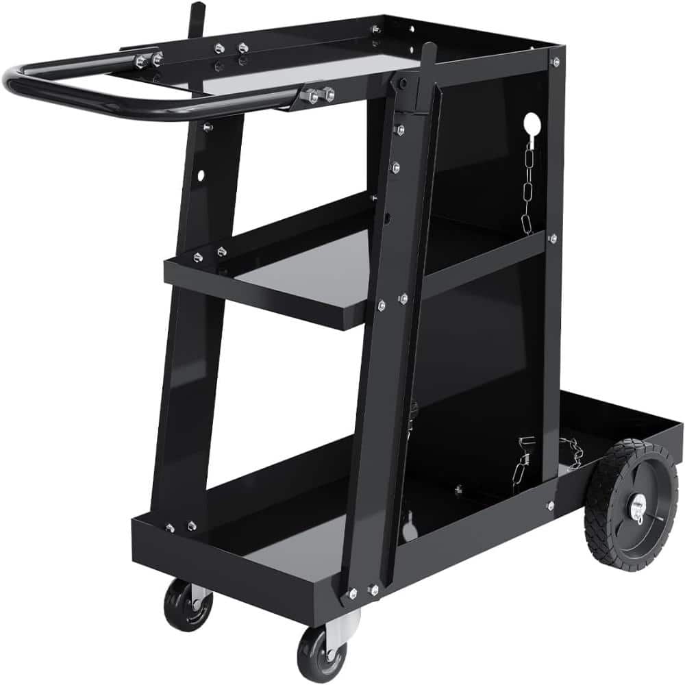 Welding Cart, 3-Tier Heavy Duty Welder Cart with 400 Lbs Load Capacity, Rolling Metal Utility Cart with 360° Swivel Whee price history on PriceWatchPro