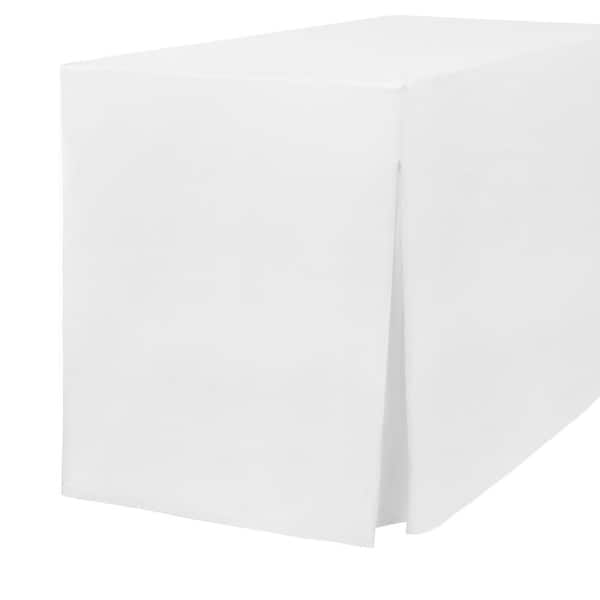 White Solid Peva Fitted Table Cover, 40 X 60 Fitted Tablecloth