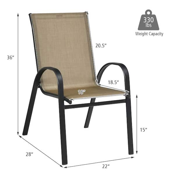 mainstays heritage park patio stacking sling chair black stripes