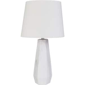 Adelbert 25.25 in. White Indoor Table Lamp with White Drum Shaped Shade