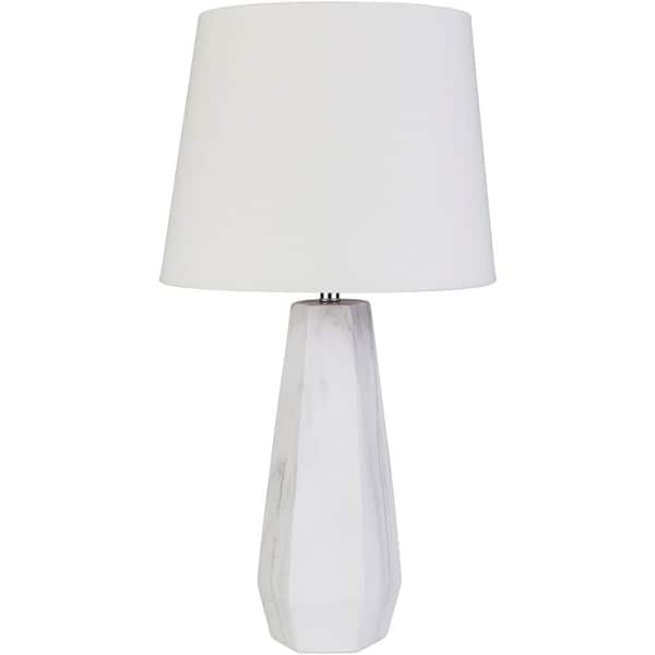 Artistic Weavers Adelbert 25.25 in. White Indoor Table Lamp with White Drum Shaped Shade