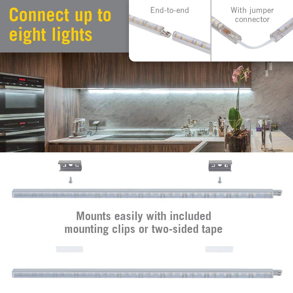 12-Inch Linkable Soft White LED Light Strip Kit with Remote