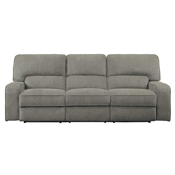 EVERGLADE HOME Amite 98 in. W Square Arm Chenille Straight Double Reclining Sofa in Mocha Brown