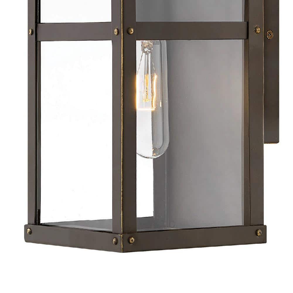 Porter Estate Series 1-Light Dimmable Sconce in Oil Rubbed Bronze with Clear Glass