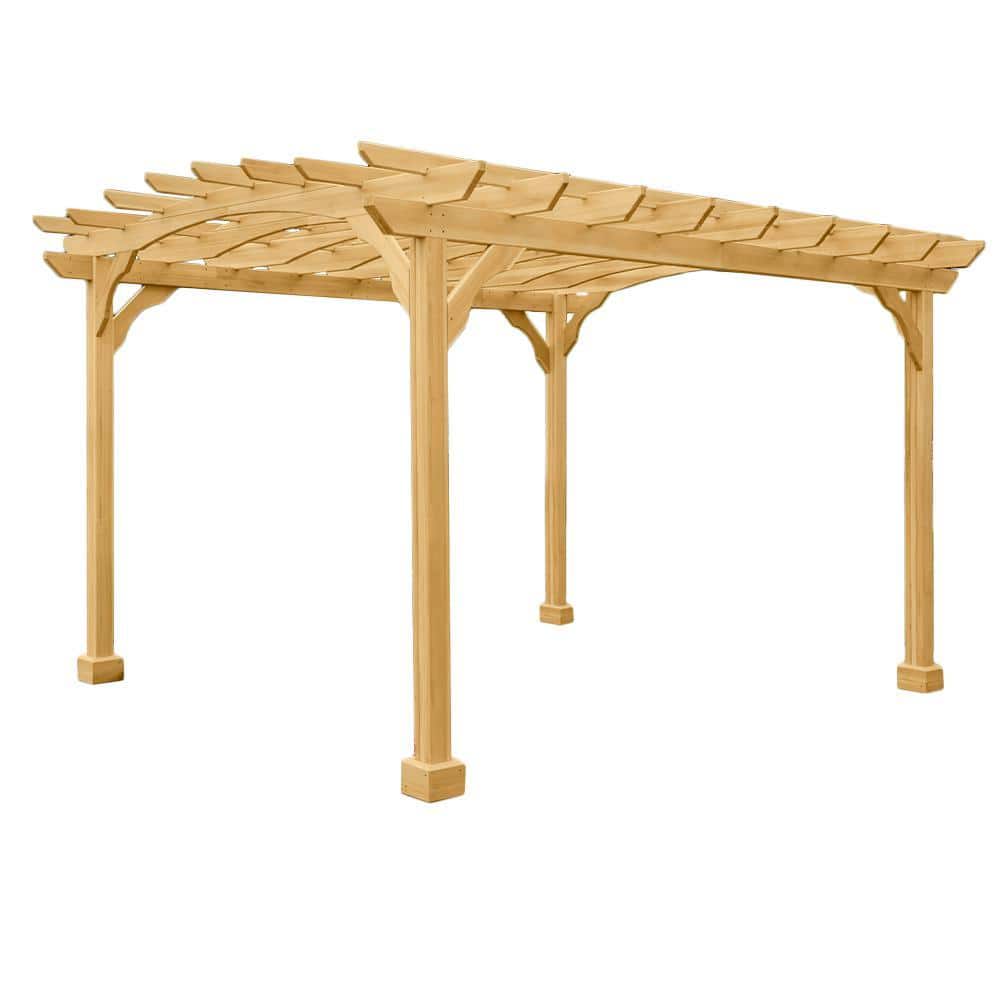 YardCraft YC 10 ft. x 13 ft. Unfinished Wood Pergola (8 ft. Posts ...
