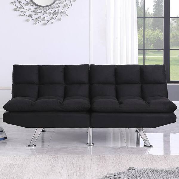 2 Seater Relax Futon Sofa Bed, Twin Futon Bed Black
