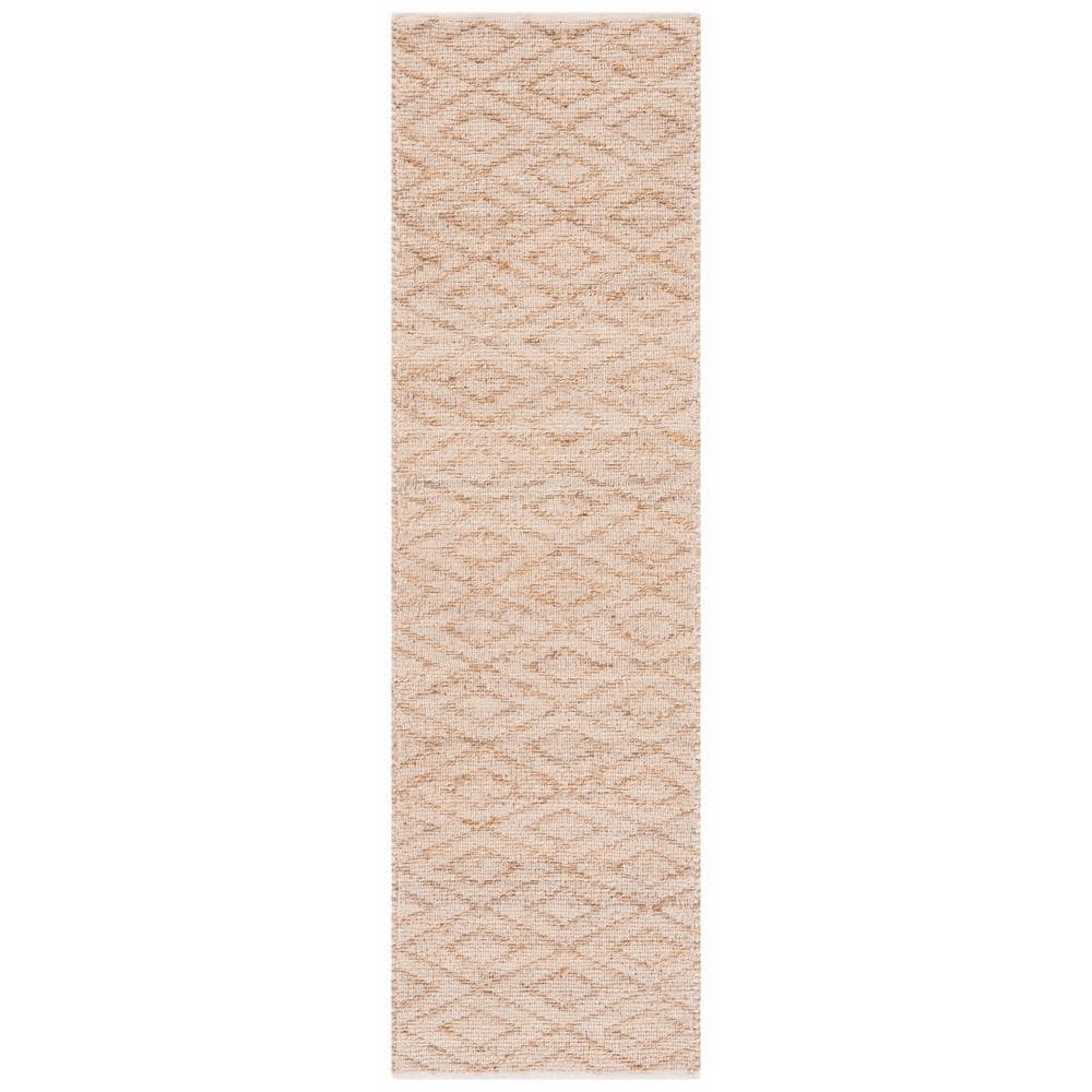 Natural Beige Flat Woven Cotton Runner Rug