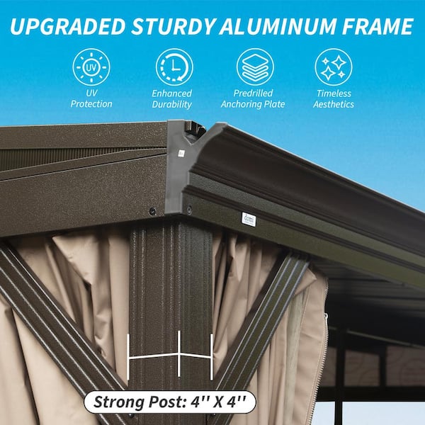 domi outdoor living Lean-to Series 12 ft. x 20 ft. Wall-Mounted