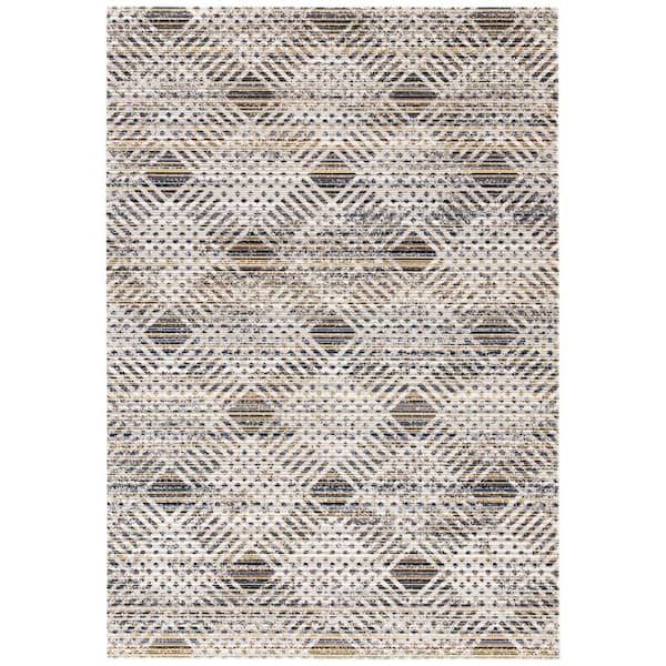 Montage Dark Gray/Gray 3 ft. x 5 ft. Geometric Diamond Indoor/Outdoor Area Rug