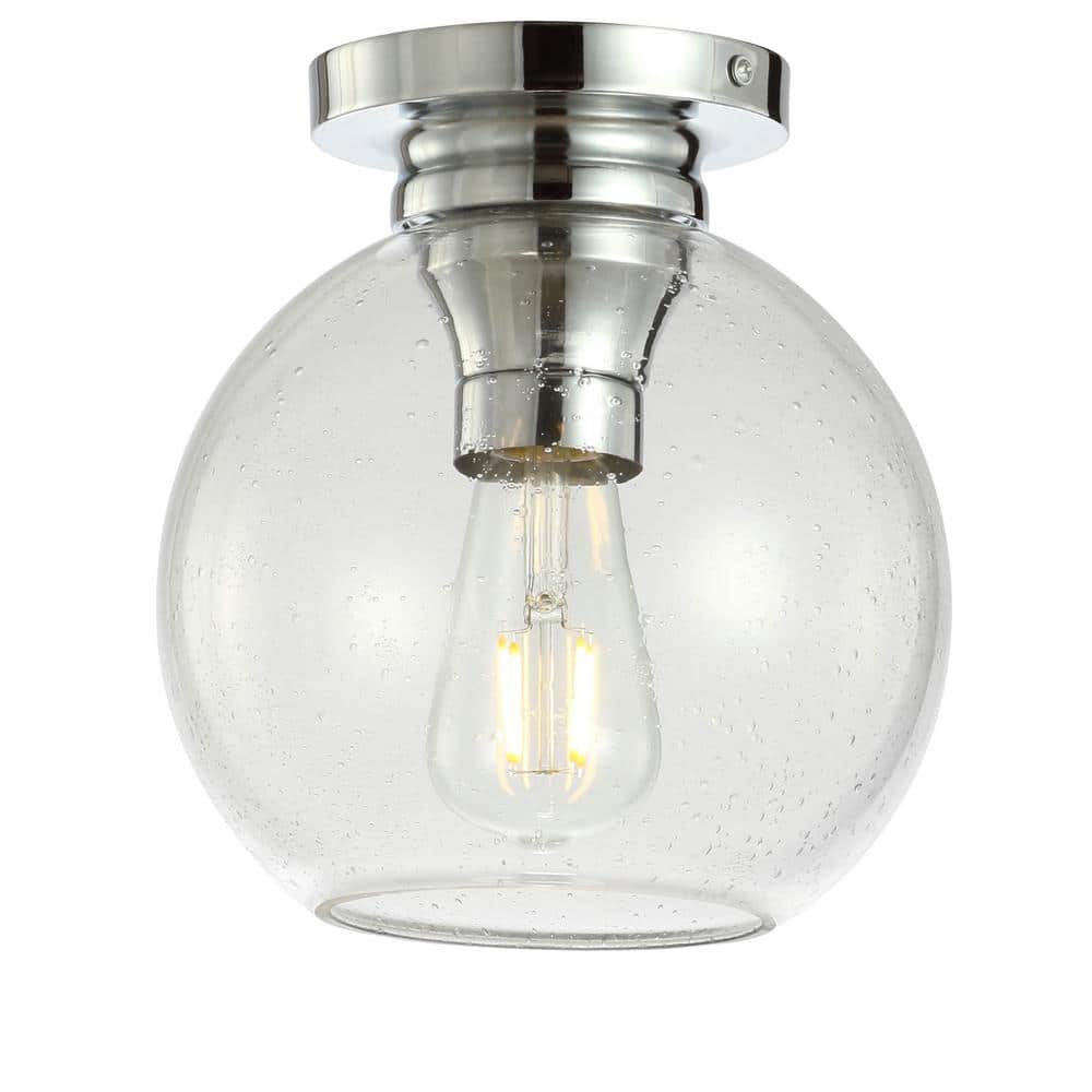Chrome and Glass LED Flush Mount Ceiling Light