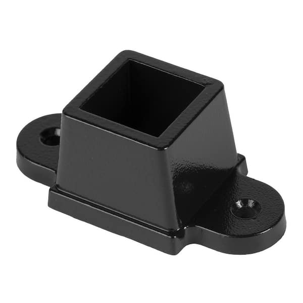 NUVO IRON Legacy Collection Powder Coated Black Galvanized Steel Wall Bracket for Fence Panels
