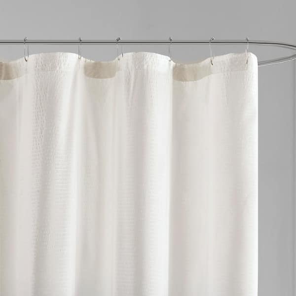 Madison Park Loire Taupe 72 In X, White Matelasse Shower Curtain 84 Inches