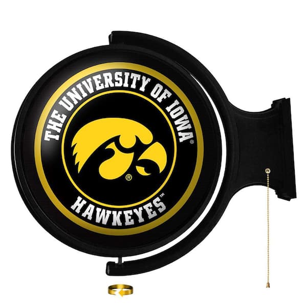 Iowa Hawkeyes: Original "Pub Style" Round Rotating Lighted Wall Sign (23"L x 21"W x 5"H)