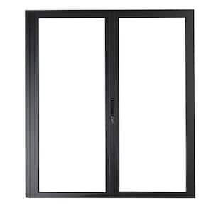 Teza 85 Series 72 in. x 80 in. Matte Black Left to Right Folding Aluminum Bi-Fold Patio Door