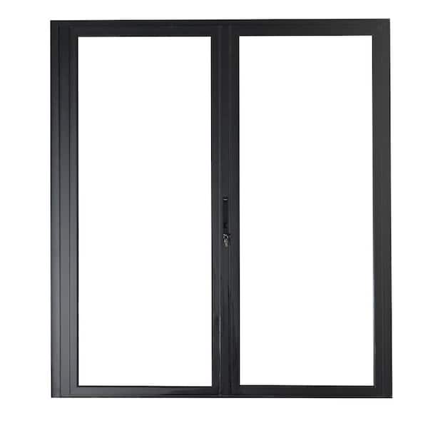 TEZA DOORS Teza 85 Series 72 in. x 80 in. Matte Black Left to Right Folding Aluminum Bi-Fold Patio Door
