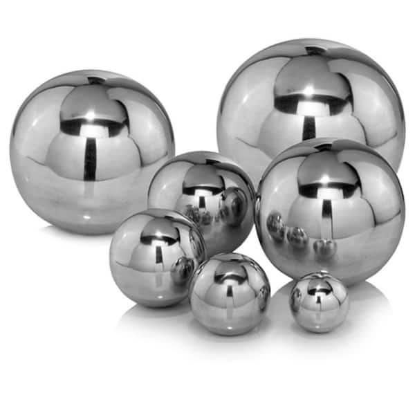 HomeRoots 3 in. Silver Metal Decorative Orb