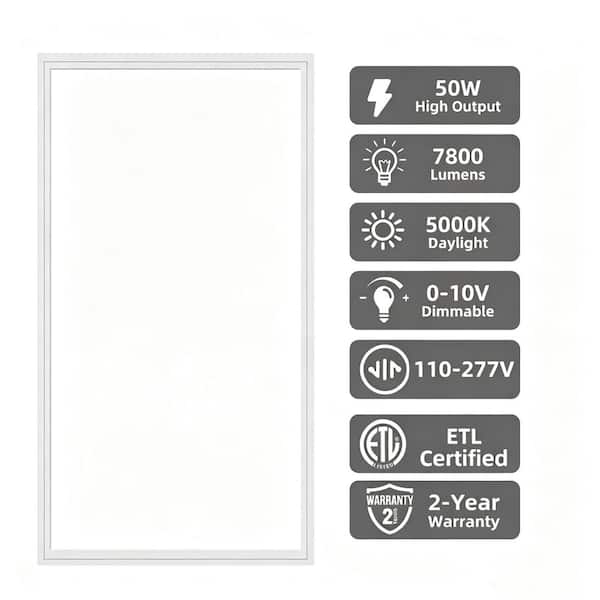 WYZM 2 ft. x 4 ft. 7800 Lumens Integrated LED Panel Light 5000K