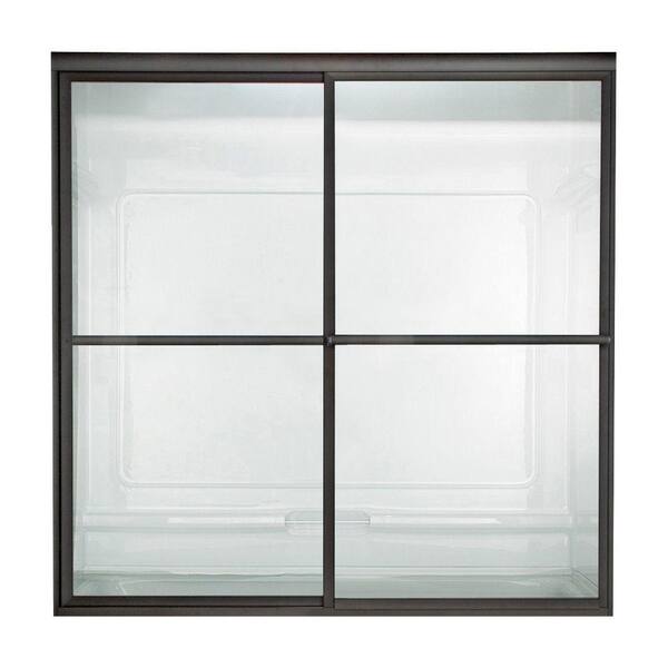 American Standard Prestige 60 in x 71-1/2 in. Framed Sliding Tub Door in Oil Rubbed Bronze without handle
