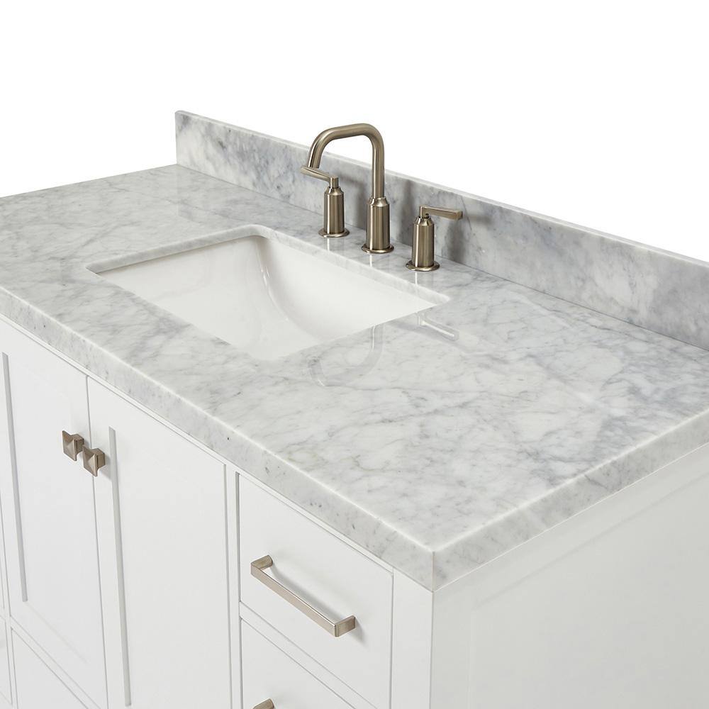 Cambridge 49" White Marble Top Single Sink Vanity
