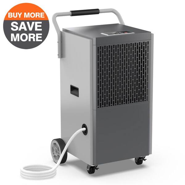 Edendirect 190 pt. 6000 sq.ft. Bucketless Commercial Dehumidifier in Grays for Garage with Drain Hose Auto-Off 10% to 95% RH Range