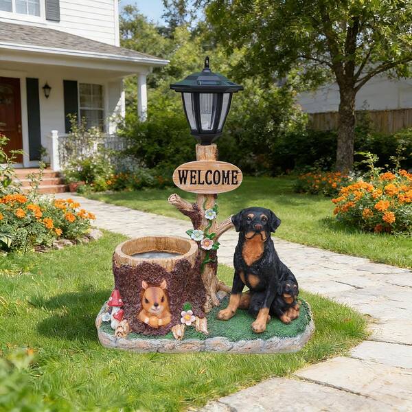 Garden Dog Statue Decoration, 21.7 in. L x 11.8 in. W x 18.1 in. H