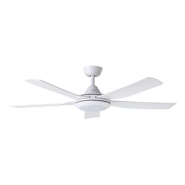 Swiftsure 52 in. Indoor White Ceiling Fan with Warm White Integrated LED