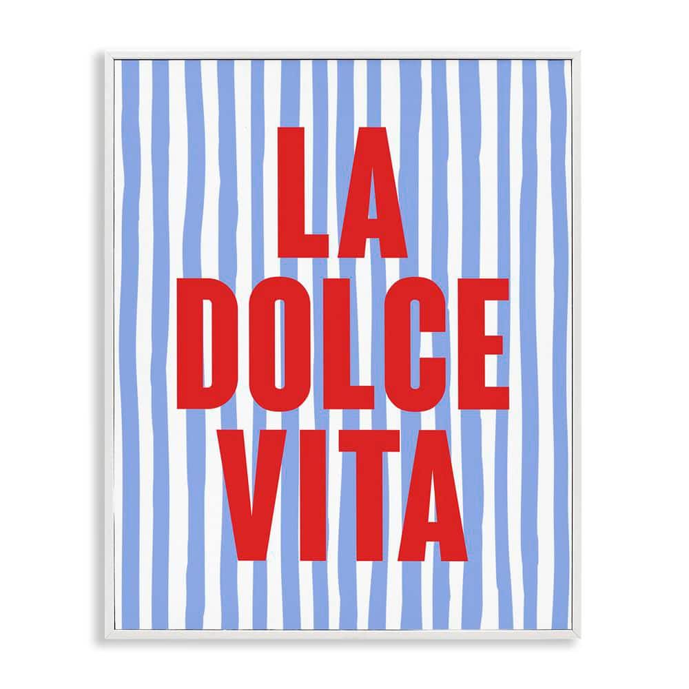 La Dolce Vita on Blue by House of Lulu White Framed Typography Giclee Art Print 30 in. x 24 in. price history on PriceWatchPro