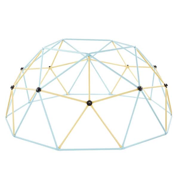 Climbing Dome 10 ft. Geometric Dome Climber 1000 lbs. Loading Jungle Gym Playground with 2 Basketballs Octopus Net Blue