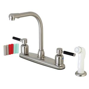 Kaiser 2-Handle Standard Kitchen Faucet and Sprayer in Brushed Nickel
