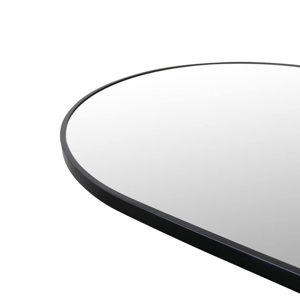 Black Arched Full Length Wood Mirror, 67" x 30"