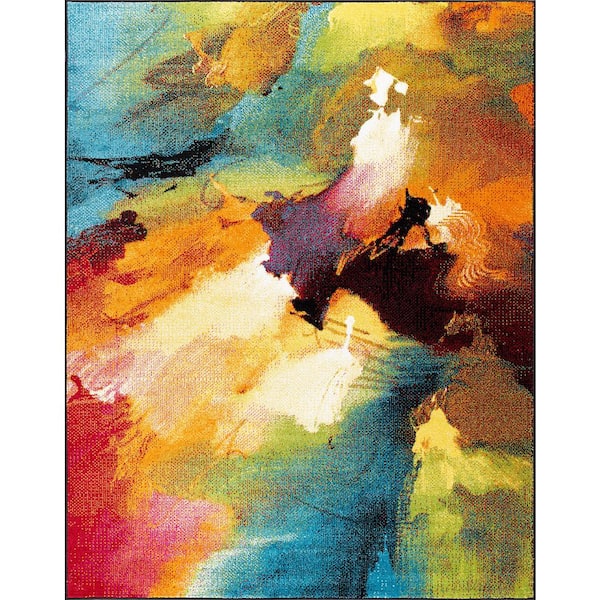 Tayse Rugs Avon Abstract Multi-Color 5 ft. x 8 ft. Indoor Area Rug