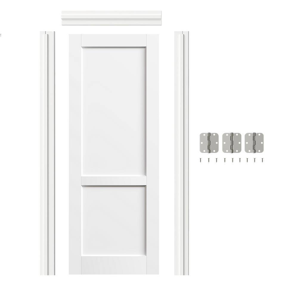 30 in. x 80 in. 2 -Panel, Composite, White Primed, MDF Prehung Interior Door Right-Handed with Door Jamb Hardware Kit price history on PriceWatchPro