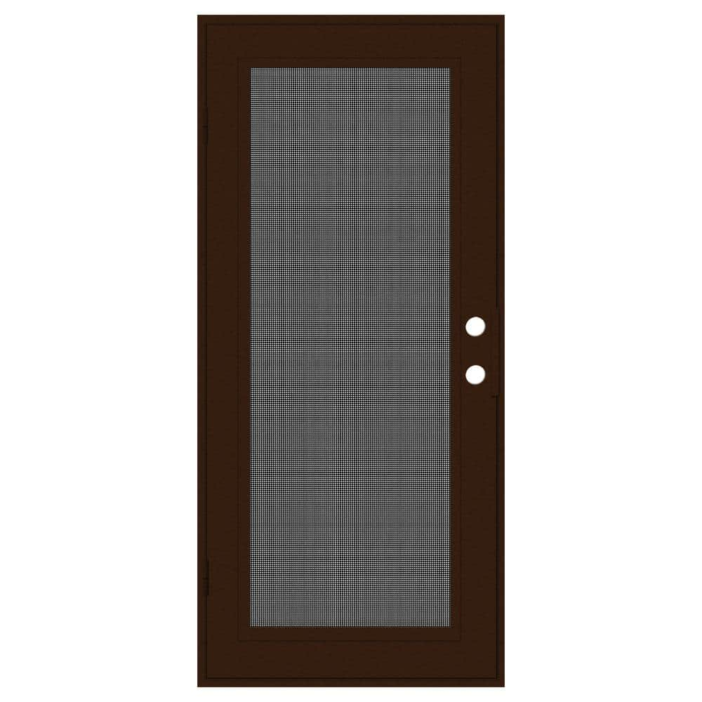 Full View 30 in. x 80 in. Right-Hand/Outswing Copper Aluminum Security Door with Meshtec Screen -  Unique Home Designs, 3S0000CL2CP00A