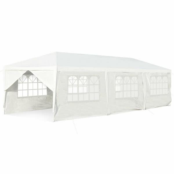 CASAINC 10 ft. x 30 ft. White Outdoor Party Wedding Tent Canopy Heavy-duty Gazebo