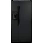 23 cu. ft. Side by Side Refrigerator in Black, Standard Depth