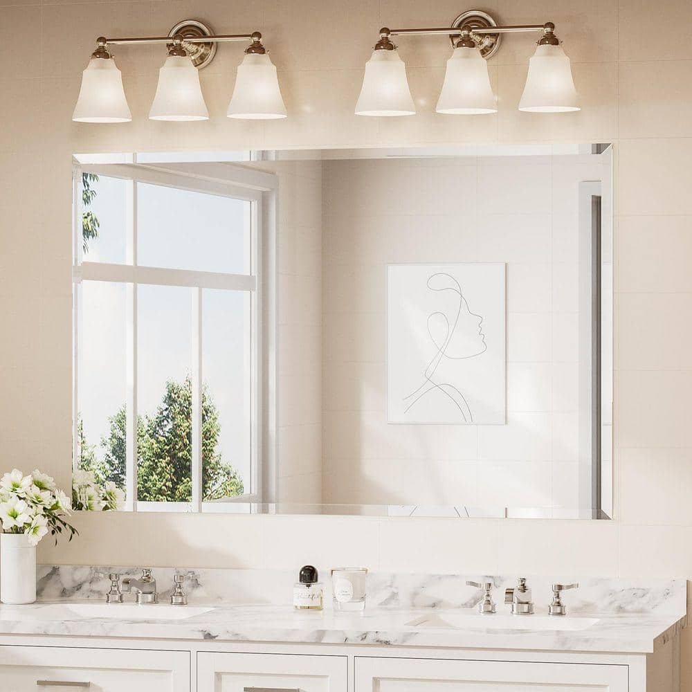 TOMOO　Mirrors　バニラホワイト KeonJinn 36 in. W x 56 in. H Rectangular Beveled Edge Frameless