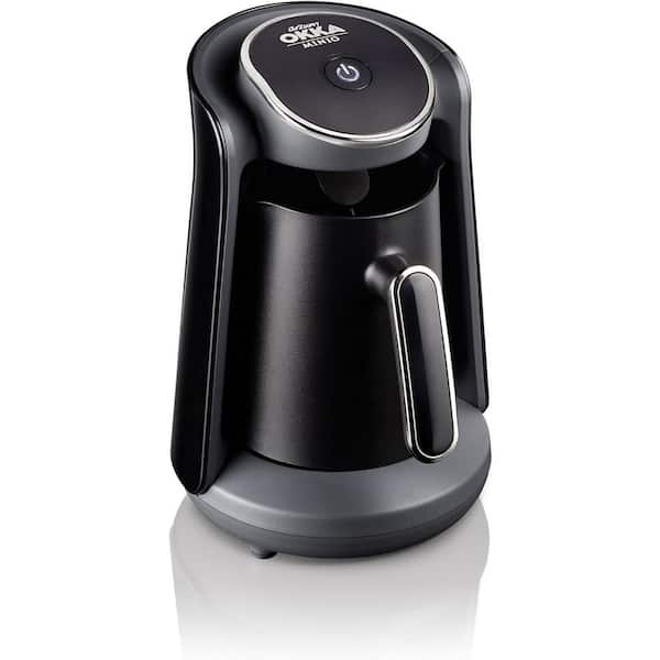 arzum okka Minio 4 Cup Metallic Black/Silver Turkish Coffee Maker