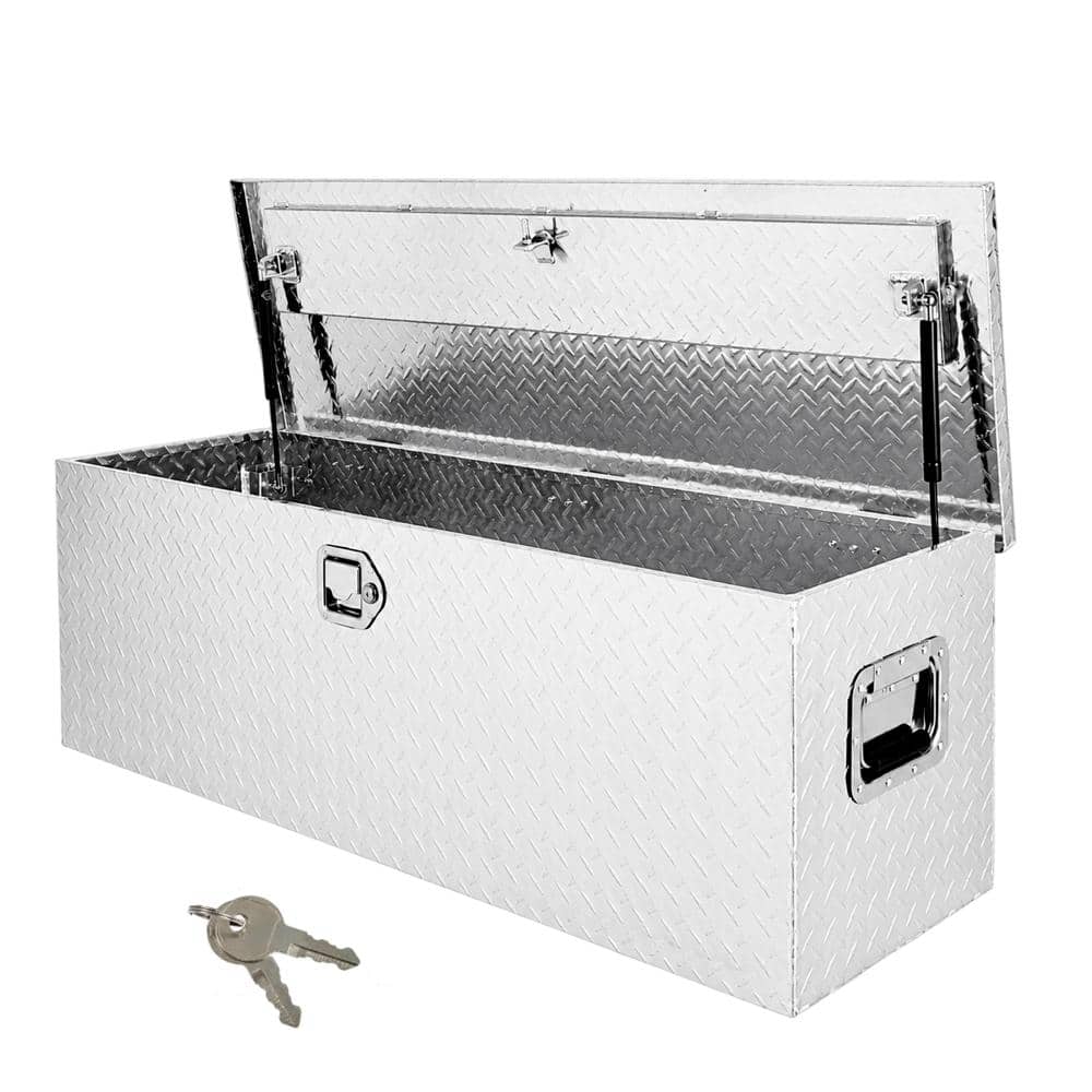 Silver Aluminum Pickup Truck Tool Box 48x15x15 Inch Weatherproof Lockable Heavy Duty price history on PriceWatchPro