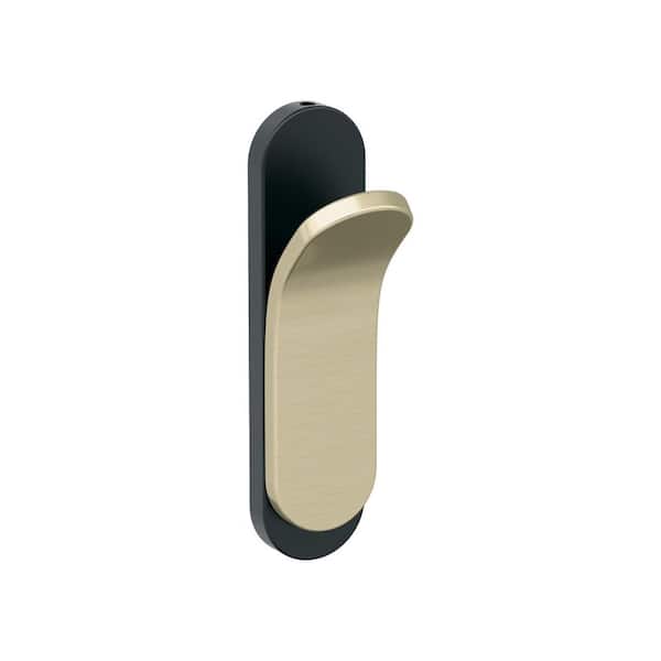 Amerock Unison 5-1/8 in. L Matte Black/Golden Champagne Single Prong Wall Hook