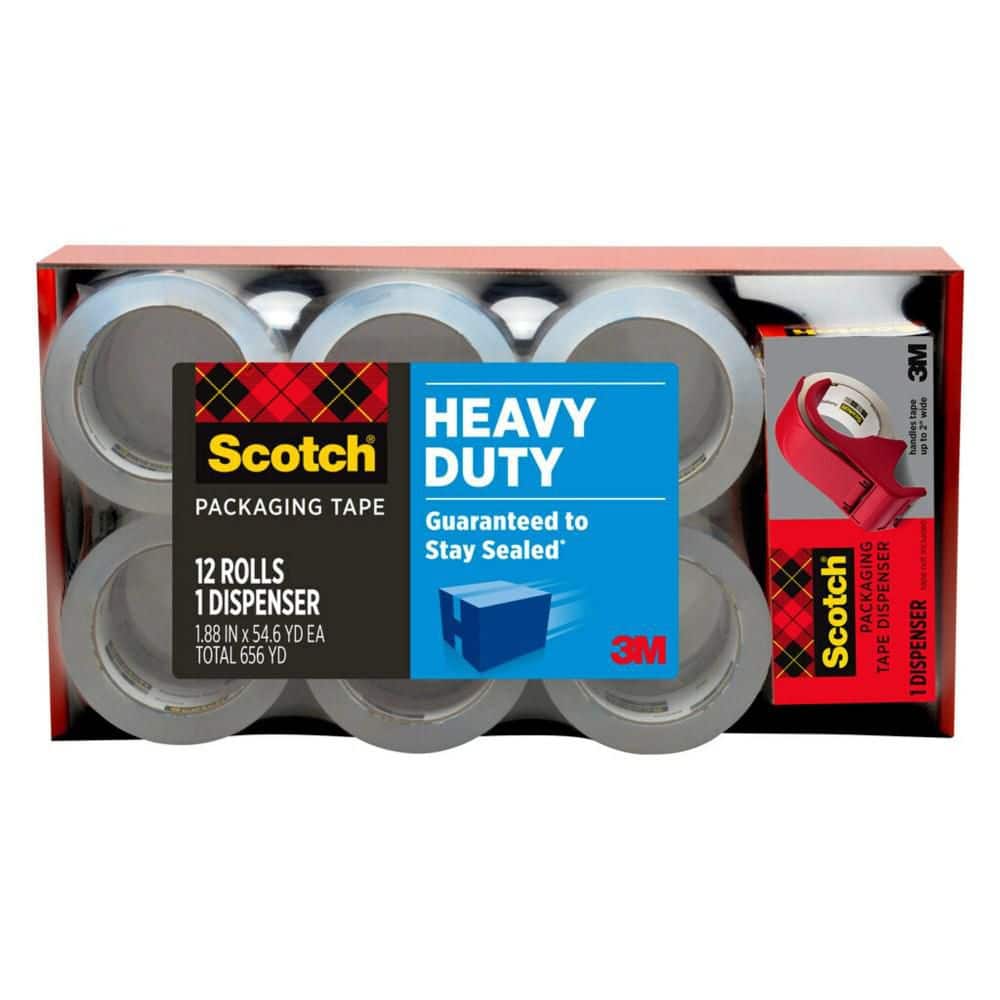 Scotch 1.88 in. x 54.6 yds. Heavy Duty Shipping Packaging Tape (Case of 3, 12-Packs)