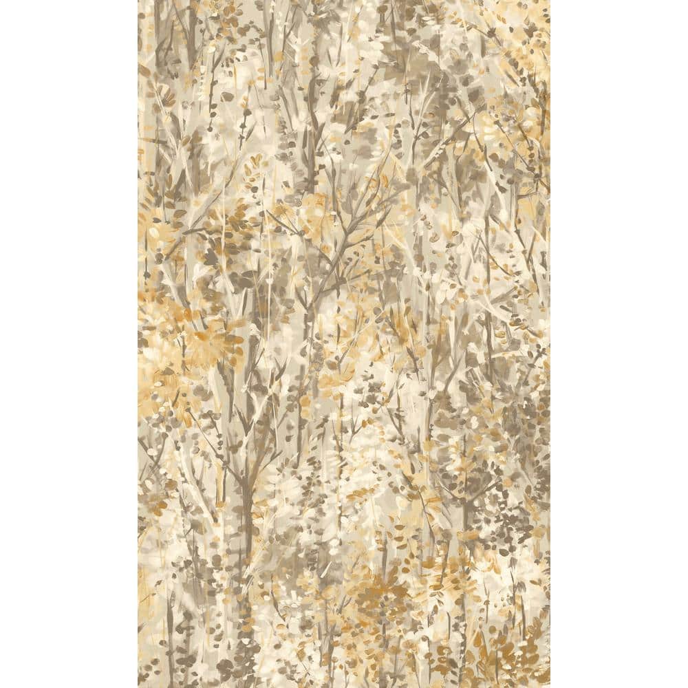 Textured Matte Orange and Beige Forest Wallpaper