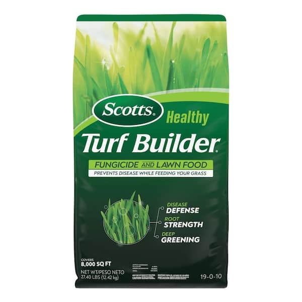 Scotts Healthy Turf Builder Fungicide and Lawn Food, 27.4 lb. 2-in-1 Fungicide and Fertilizer Prevent Disease While Feeding