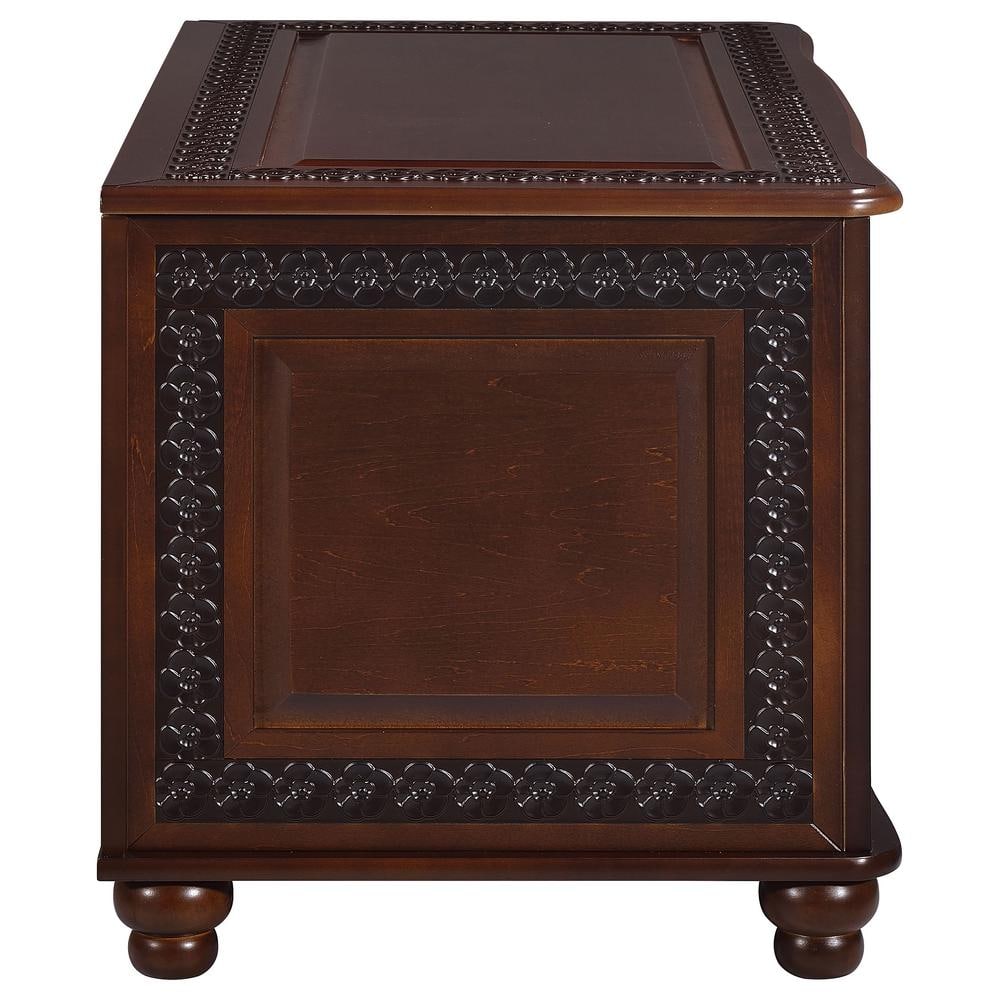 Deep Tobacco Flip-Top Cedar Storage Chest with Lock