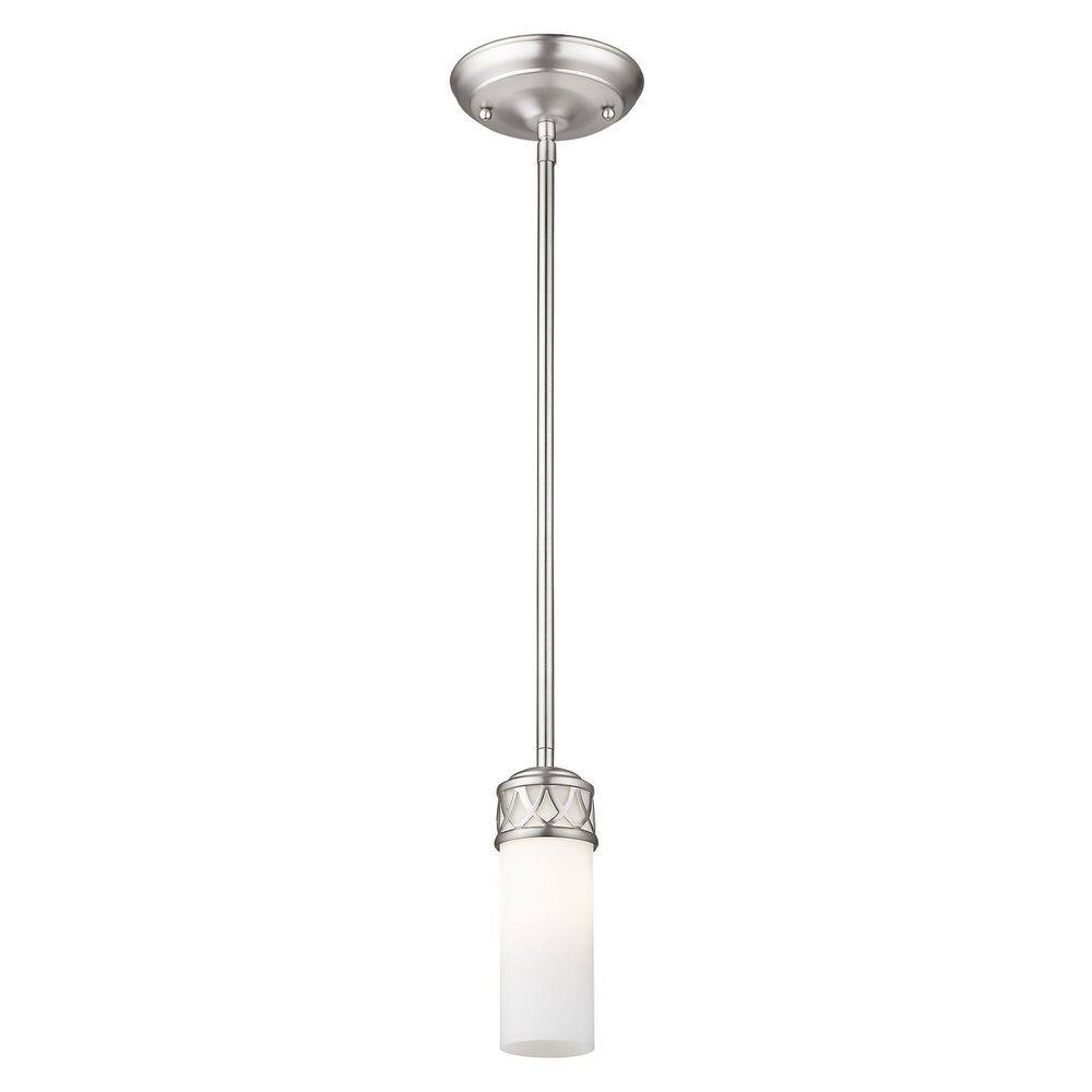 Elegant Brushed Nickel Mini Pendant with Satin White Glass Shade