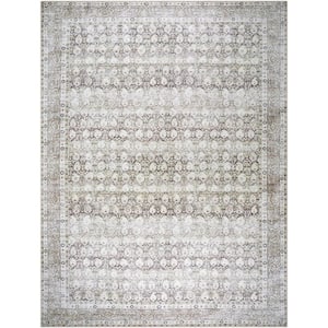 Lorelai Ivory/Brown Traditional 9 ft. x 12 ft. Indoor Area Rug