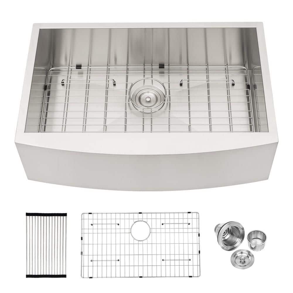 33 in. Apron Front Silver Kitchen Sink 16 Gauge Brushed Nickel Stainless Steel 33 in. Kitchen Sink price history on PriceWatchPro