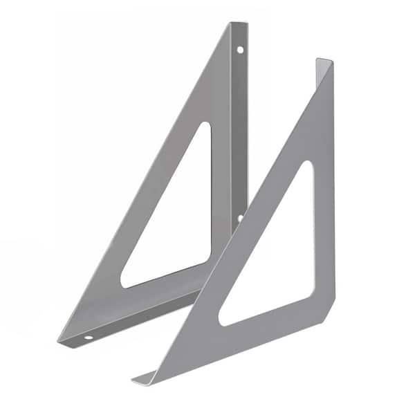 Dolle TRI 9.4 in. Silver Steel Shelf Bracket Set of 2