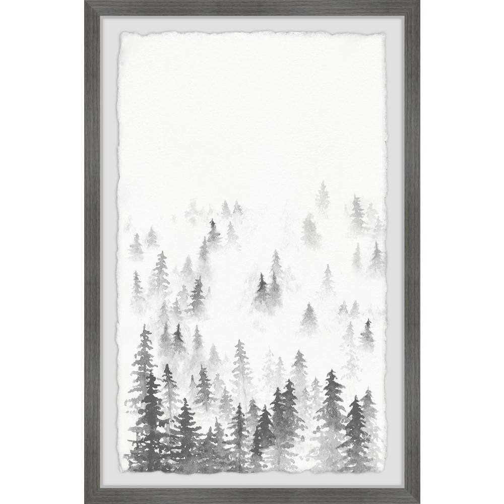 Snowy Fir Trees by Marmont Hill Framed Nature Art Print 12 in. x 8 in.