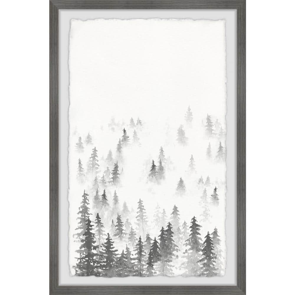 Snowy Fir Trees by Marmont Hill Framed Nature Art Print 18 in. x 12 in. .