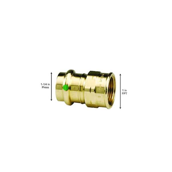 ProPress 1-1/4 in. Press x 1 in. FPT Zero-Lead Bronze Reducing Adapter